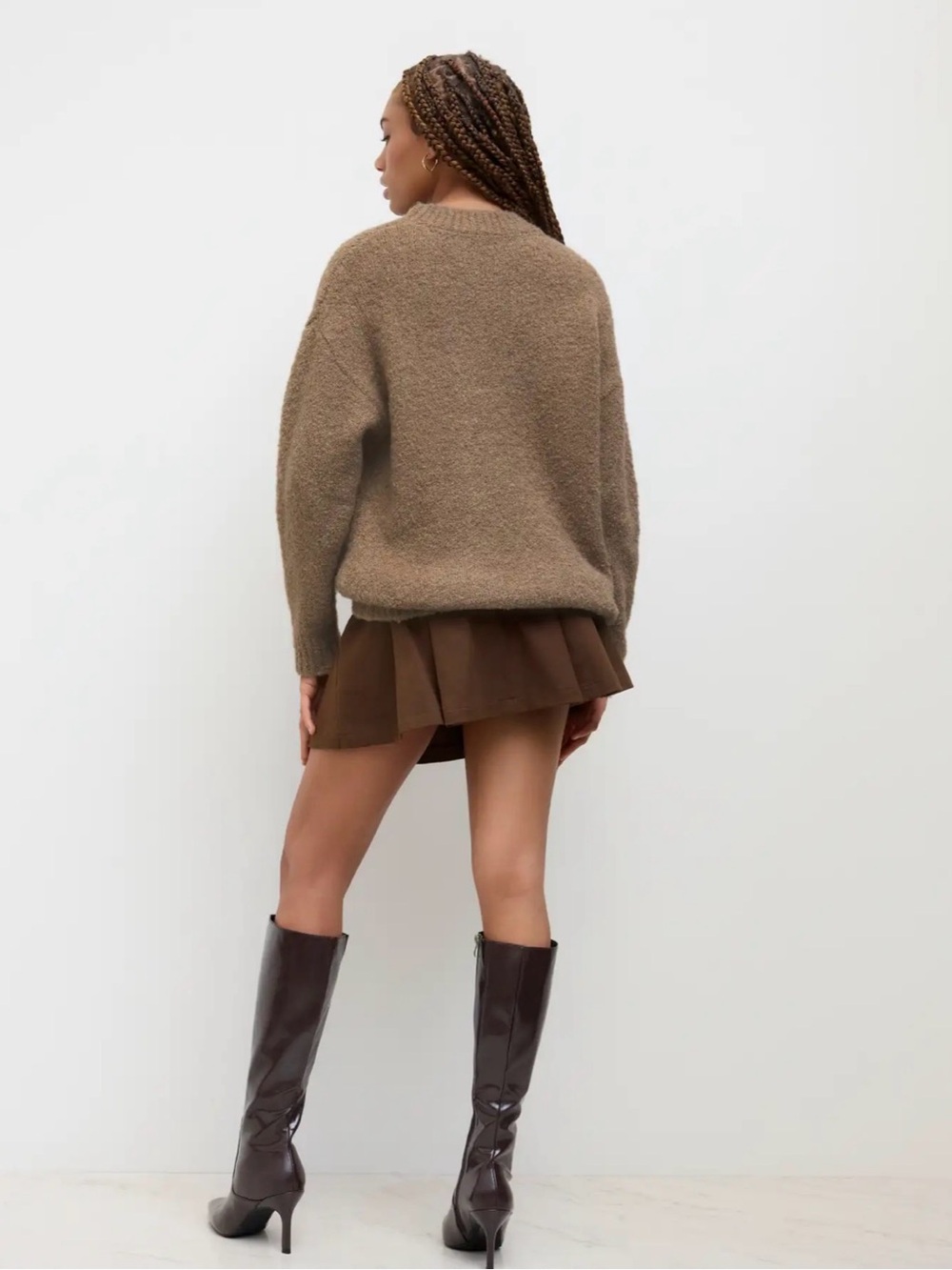 Cider Brown Cat Graphic Fairy Grunge Fuzzy Sweater XS - Picture 3 of 11
